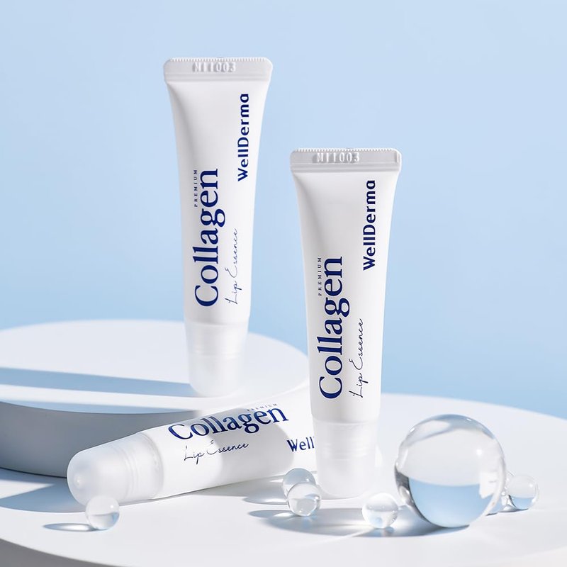 WELLDERMA Collagen Hydro Lip Essence 2-Pack, 11mL × 2 – Smooth Glossy Lip Coating with Collagen Blend, Hyaluronic & Peptide Complex, Honey-Like Scent