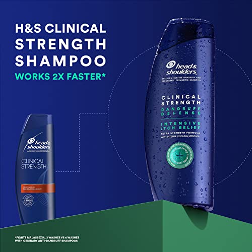Head & Shoulders Anti-Dandruff Shampoo with 1% Selenium Sulfide, Clinical Strength Intensive Itch Relief Twin Pack, Seborrheic Dermatitis Relief, Itch Relief, 13.5 fl oz Each