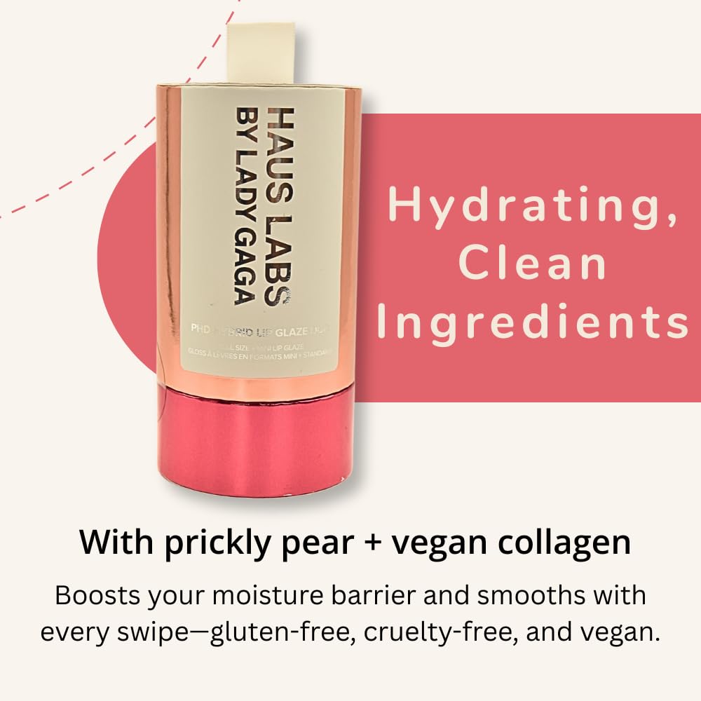 Haus Labs PHD Hybrid Plumping Lip Glaze Duo - Honey Shimmer Full Size & Persimmon Mini