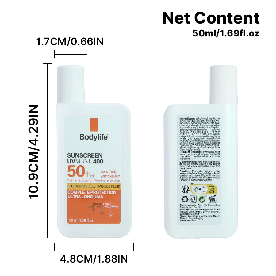 Skiennix Face Sunscreen SPF 50+ - Broad Spectrum Protection with Antioxidants | 1.69 fl. oz, Oxybenzone Free