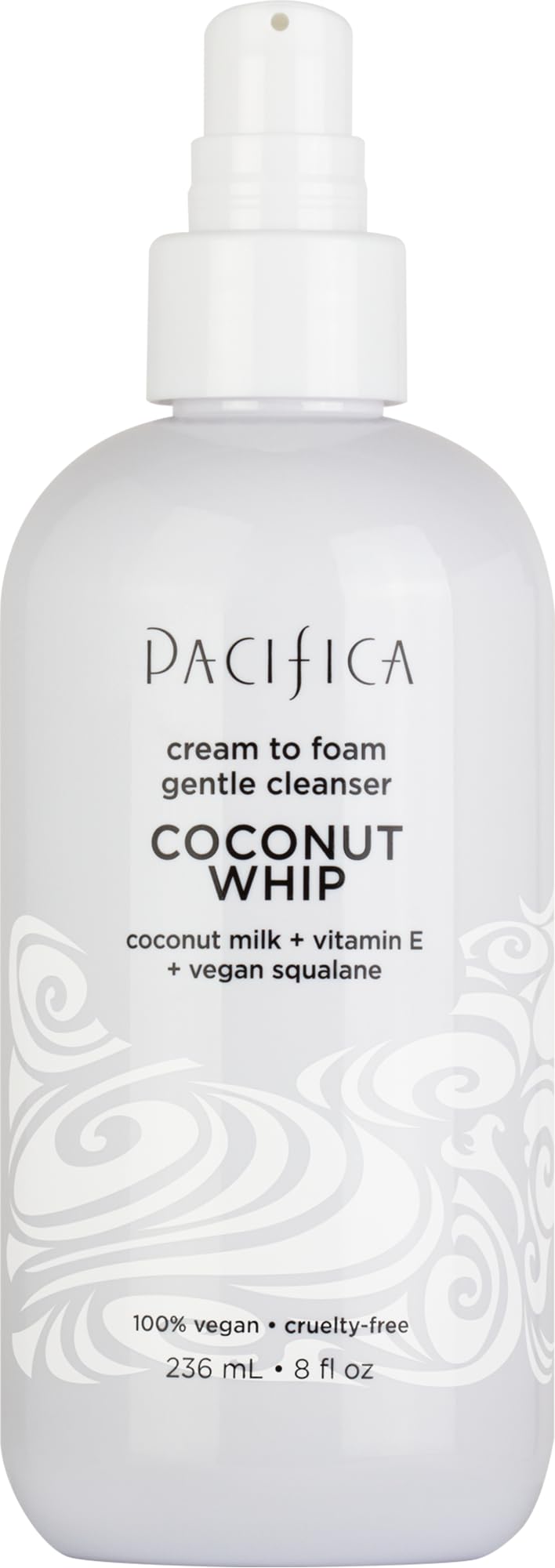 Pacifica Coconut Whip Cream to Foam Face Wash - Gentle Hydrating Facial Cleanser for Dry & Sensitive Skin, Moisturizing Daily Face Wash, Non-Comedogenic Vegan & Cruelty-Free, Dermatologist Tested 8oz