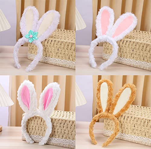 FunSpt Easter bunny Plush headband rabbit ears Halloween costume Pink