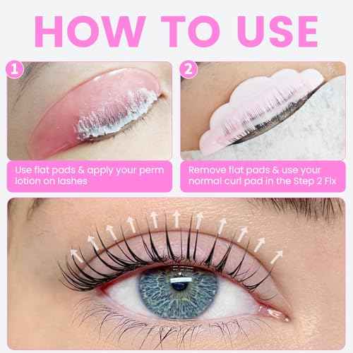 Lash Lift Shields Flat, Lomansa Korean Lash Lift Pads Super Sticky Glueless For NO.1 Perm Soften Lash Lift Rods (Rose)