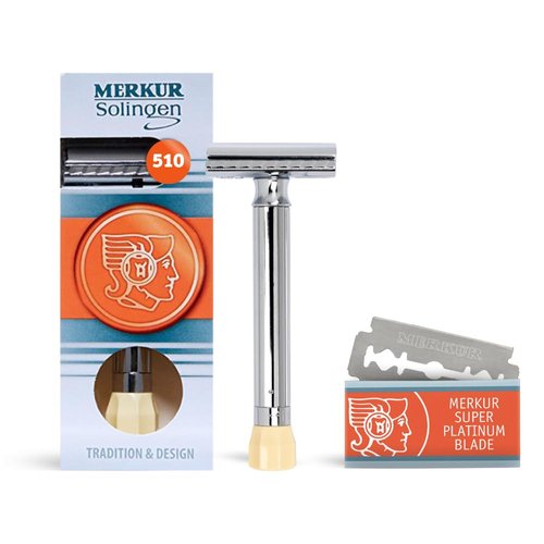 Merkur Progress 510 Adjustable Safety Razor - Long Handle with Dial | Plastic-Free, Made in Germany
