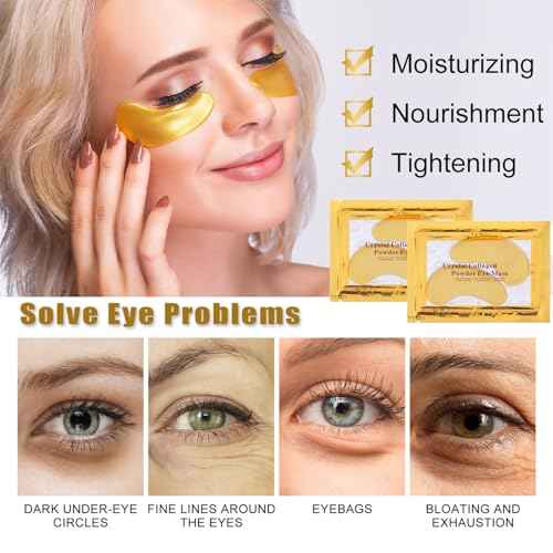 30 Pairs 24K Gold Eye Masks & Lip Masks, Crystal Collagen Gel Under Eye Patches for Puffiness and Dark Circles, Hangover Kit, Bulk Gifts, Party Favors Adults, Bachelorette Party Accessories, Skincare