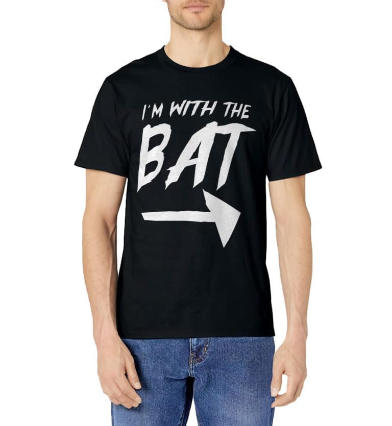 Im With The Bat Lazy DIY Halloween Costume Couple Matching T-Shirt