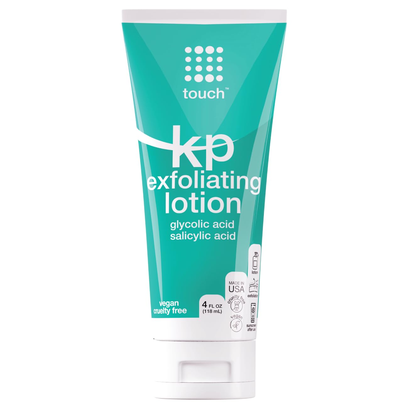 TOUCH Glycolic Acid Lotion for Keratosis Pilaris - KP Exfoliating Body Lotion Moisturizer - for AHA BHA Rough & Bumpy Skin- Gets Rid of Redness