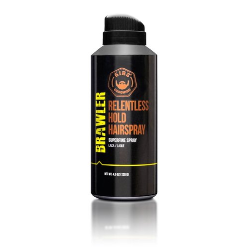 GIBS Grooming Brawler Hairspray - Strong Hold & Flexible Finish | 4.5oz Size