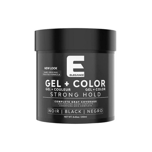 Regine Switzerland Hair Styling Gel - Strong Hold, Elegant Black Color, 8.45 Oz