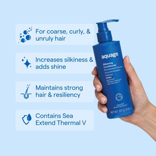 AQUAGE SeaExtend Silkening Conditioner - Frizz-Free, Sleek Styling & Improved Manageability | 8 oz