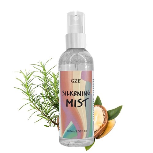 GZE Straight Silk Spray - Moroccan Argan Oil Thermal Protector | Alcohol-Free Hair Detangler & Heat Protectant