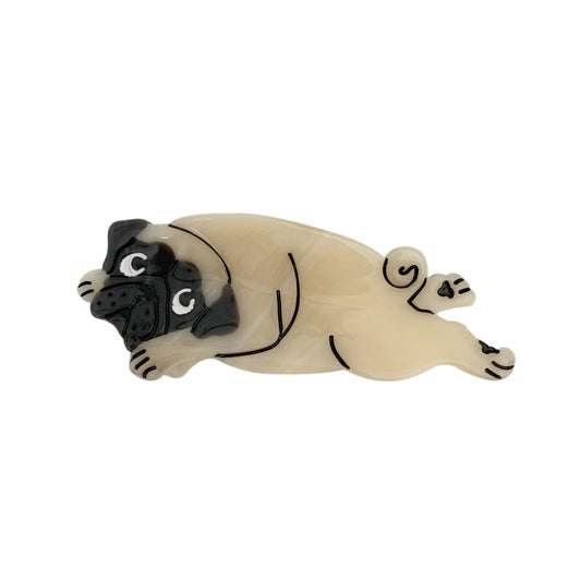 Pug Dog Hair Clips,Small Claw Clips for Girls,Acetate Hair Clips for Women,S5