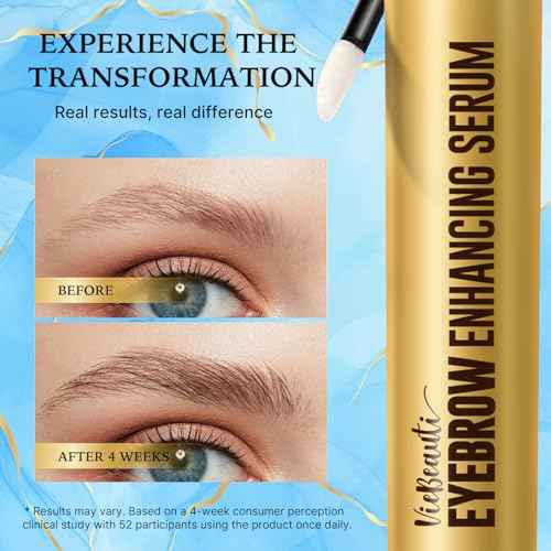 VieBeauti Eyebrow Growth Serum 5mL: Eyebrow Serum to Grow Brows with Advanced Formula to Boost Longer Fuller and Thicker Looking Eyebrows