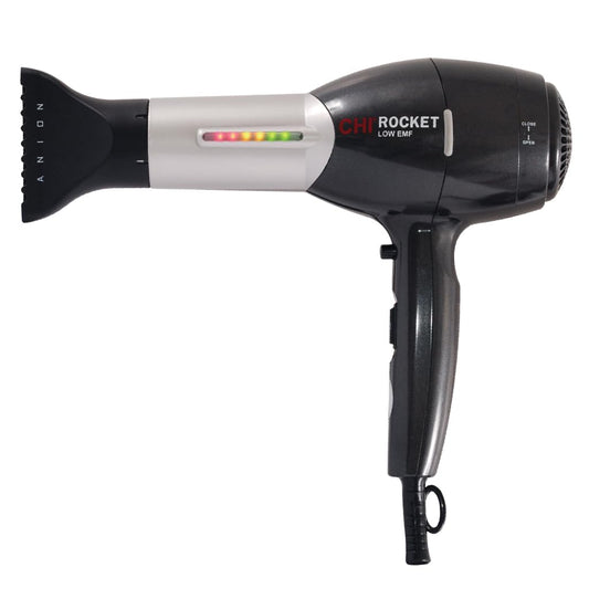 CHI Rocket Hair Dryer - Quick-Drying With Comb & Nozzle Attachment for Shiny, Frizz-Free Hair