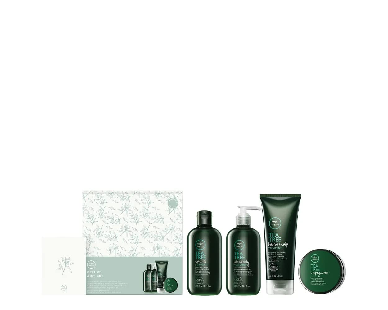 Tea Tree Special Deluxe Holiday Gift Set - Shampoo, Hair & Body Moisturizer, Hair Mask & Styling Cream for All Hair & Skin Types