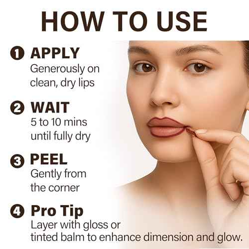 Peel Off Lip Stain Set ? 3 Colors Long Lasting Lip Tint, Smudge-Proof, Transfer-Proof, Kiss-Proof, Vegan Lip Makeup Gift for Her