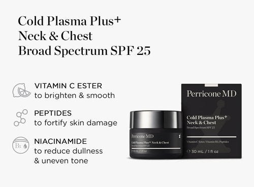 Perricone MD Cold Plasma Plus+ Neck Firming Cream - Broad Spectrum SPF 25 for Tightening Sagging Skin | Anti-Wrinkle Solution