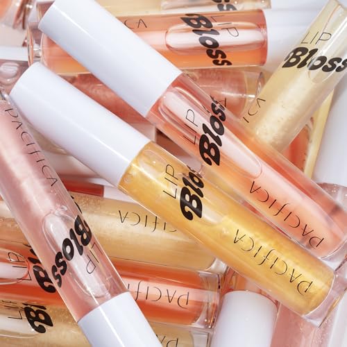 Pacifica Plumping Lip Gloss – Vanilla Bean (Creamy Neutral Tint) Hydrating Lip Oil Balm, Gentle Lip Plumper with Shea & Jojoba, No-Sting High Shine, Vegan & Cruelty-Free 0.14oz