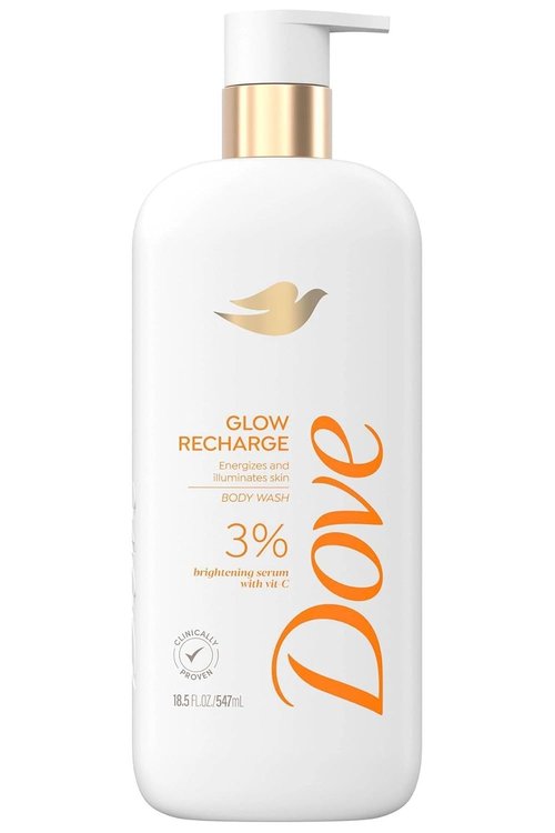 Dove Serum Body Wash - Glow Recharge with Brightening Vitamin C - 18.5 Fl Oz for Exfoliating Skin