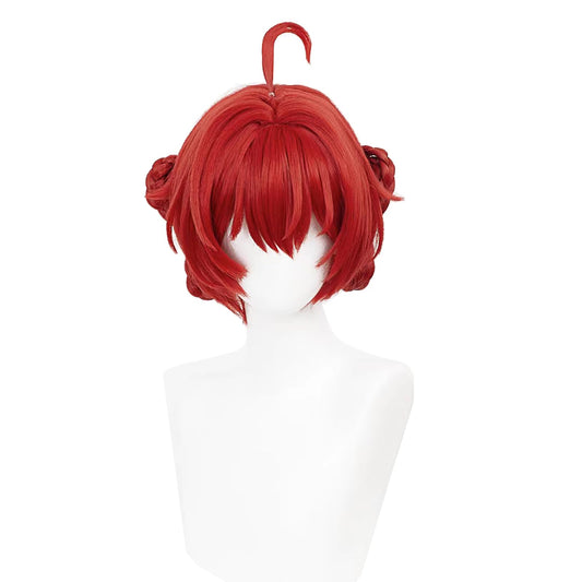 XiongXiongLe Wuthering Waves Danjin Cosplay Wig Women Costume Short Red Hairs Replacement Wigs for Adult Cos Anime Game Party Halloween Christmas(Danjin)