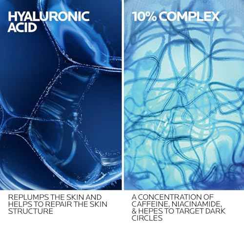 La Roche-Posay Hyalu B5 Eye Serum with Hyaluronic Acid & Caffeine for Dark Circles, Hydrating Serum for Dark Circles and Wrinkles with Roller Ball Applicator, Replumps Under Eye, Fragrance Free