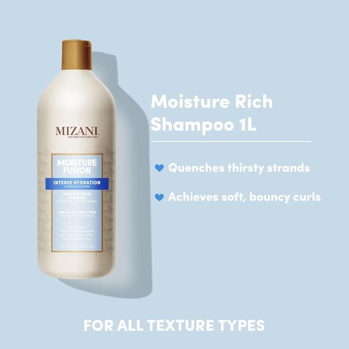 Mizani Moisture Fusion Shampoo - Gently Cleanses & Conditions Dry Hair with Argan Oil
