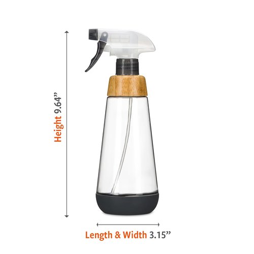 Full Circle - Refillable Glass Spray Bottle | Versatile Stream & Mist Options, 16oz Gray, 3 Pack - Eco-Friendly Cleaning & Plant Care
