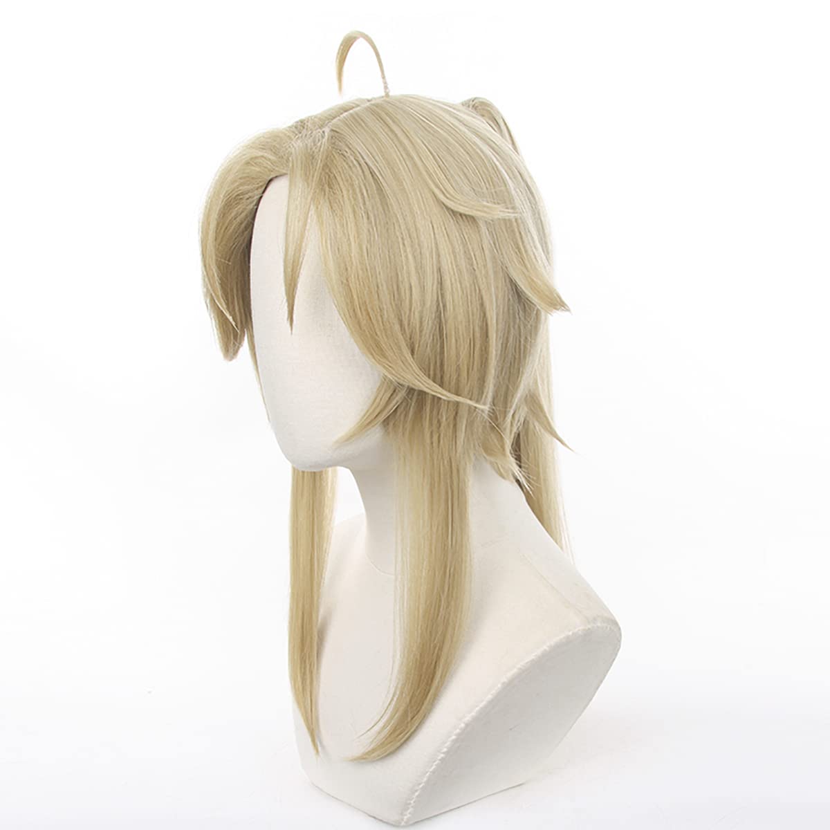 XiongXiongLe Cosplay Game Honkai Star Rail Yanqing Wig Light Brown Upturned Short Hair Replacement Wigs with Detachable Ponytail for Women Girls Cos Party Halloween Christmas(Yanqing)