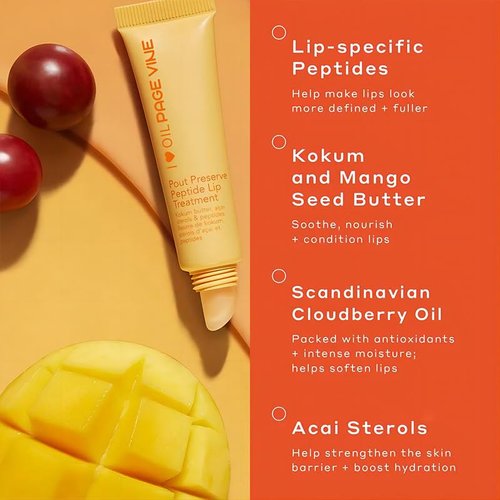 Pout Preserve Peptide Lip Treatment, lip balm，lip peptide，pout preserve summer lip gloss (Blood Orange)