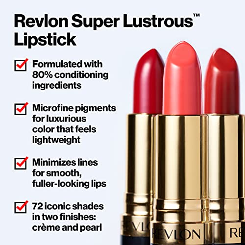 Revlon Lipstick, Super Lustrous Lipstick, Creamy Formula For Soft, Fuller-Looking Lips, Moisturized Feel in Nudes & Browns, Brazilian Tan (672) 0.15 oz