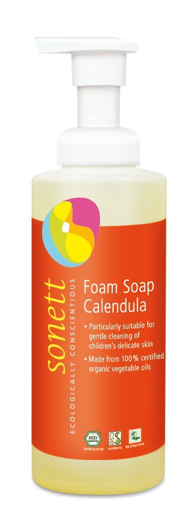 Sonett Organic Foam Soap - Calendula Liquid Body Care for Children | Gentle for Hands, Face & Body (1 Count)