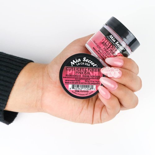Mia Secret Pinkish Acrylic Powder - Professional Quality Nail Enhancement (2oz)