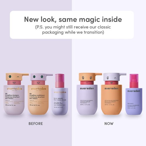 Evereden Kids Haircare Set - Detangling Shampoo, Conditioner & Spray for Ages 3+ | Vegan & Sulfate-Free