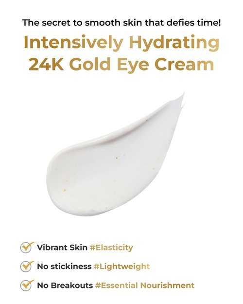 BOM COSMETICS Peptide Power Eye Cream - Lightweight 99% Pure Gold Formula for Collagen Boost | 1.05 Fl Oz