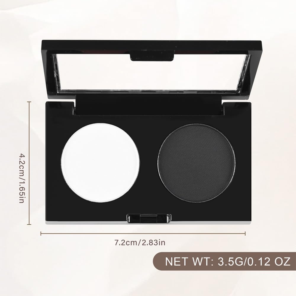 Skiennix Duo Eye Shadow Powder - White & Black Matte Palette for Daily Looks | Highly Pigmented & Blendable
