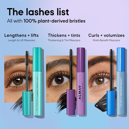 Almay Lengthening Mascara, Volume & Lift, Eye Makeup, Hypoallergenic and Fragrance Free (Packaging May Vary), 030 Black, 0.24 fl oz