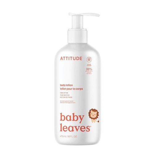 ATTITUDE Baby Lotion - EWG Verified Moisturizer | Vegan, Cruelty-Free, Pear Nectar, 16 Fl Oz