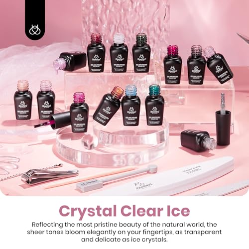 Beetles Summer Gel Nail Polish Set, 20 Colors Pastel Neon Pink Yellow Green Blue White Glitter Gel Nail Polish Kit Base Coat Matte Glossy Top Coat Soak off Uv Gift for Women