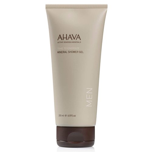 AHAVA Men's Mineral Shower Gel - Energizing & Refreshing Skin Cleanser with Aloe Vera & Zinc | 6.8 Fl. Oz.