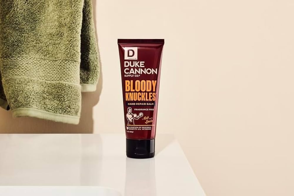 Duke Cannon Bloody Knuckles Hand Repair Balm - Unscented Moisturizing Cream for Dry, Cracked Hands | 3 oz Travel Size