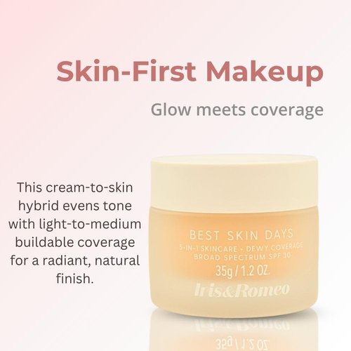IRIS&ROMEO Best Skin Days Tinted Moisturizer SPF30 - Vitamin C & Hyaluronic Acid - 5 Light Medium