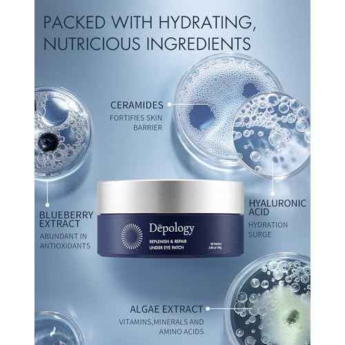 depology Replenish & Repair Under Eye Patches for Puffy Eyes, Wrinkles (60 Patches) | Hydrating with Ceramides and Hyaluronic Acid for All Skin Types | Botanical Extracts Eye Gel Pads 2.96 fl oz