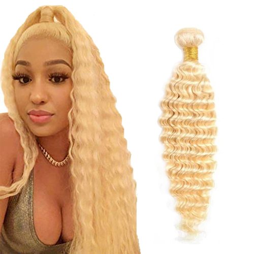 34 Inch Blonde Human Hair Bundles 613 Deep Wave Bundles Blonde Deep Wave Human Hair Bundles Brazilian Unprocessed Virgin Hair 1 Bundle 613 Blonde Bundles Human Hair Weave