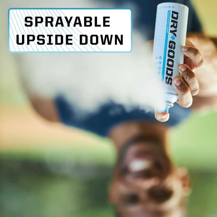 Dry Goods Athletic Spray Powder 5.4oz - Stay Dry & Fresh, Absorbs Moisture, Reduces Chafing