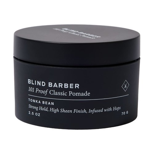 Blind Barber 101 Proof Classic Hair Pomade - Strong Hold & High Shine Finish - Water-Based Formula (2.5 oz)