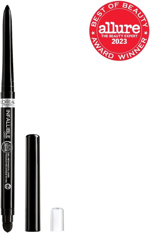L'Oreal Paris Infallible Grip Gel Eyeliner Pencil - Waterproof, Smudge-Resistant, Intense Black, 0.01 Oz