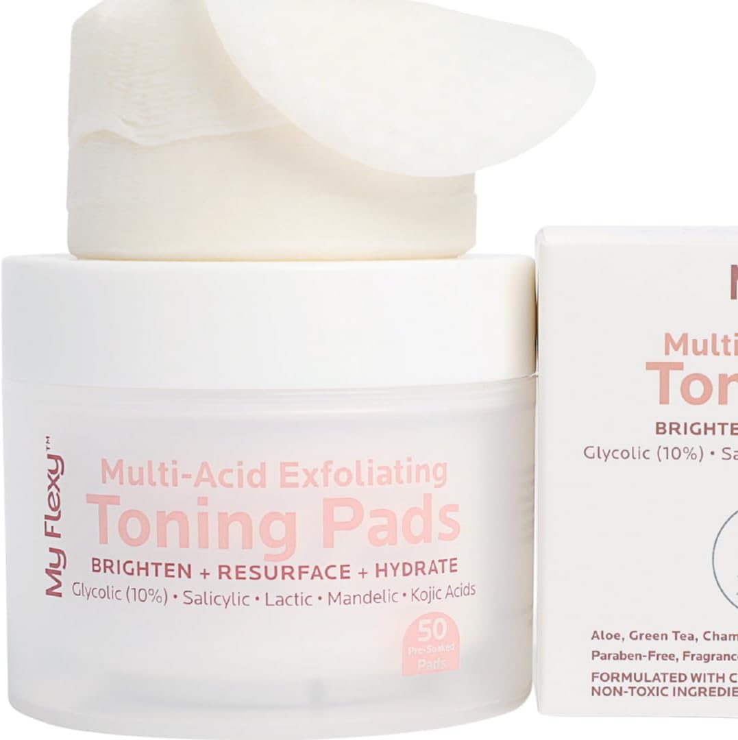 Skiennix Toning & Exfoliating Face Pads - Clear Pores, Brighten Skin & Fade Dark Spots - 50 Count