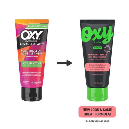 Oxy Acne Medication Face Wash - Maximum Strength 10% Benzoyl Peroxide for Clear Skin | 5 Fl Oz