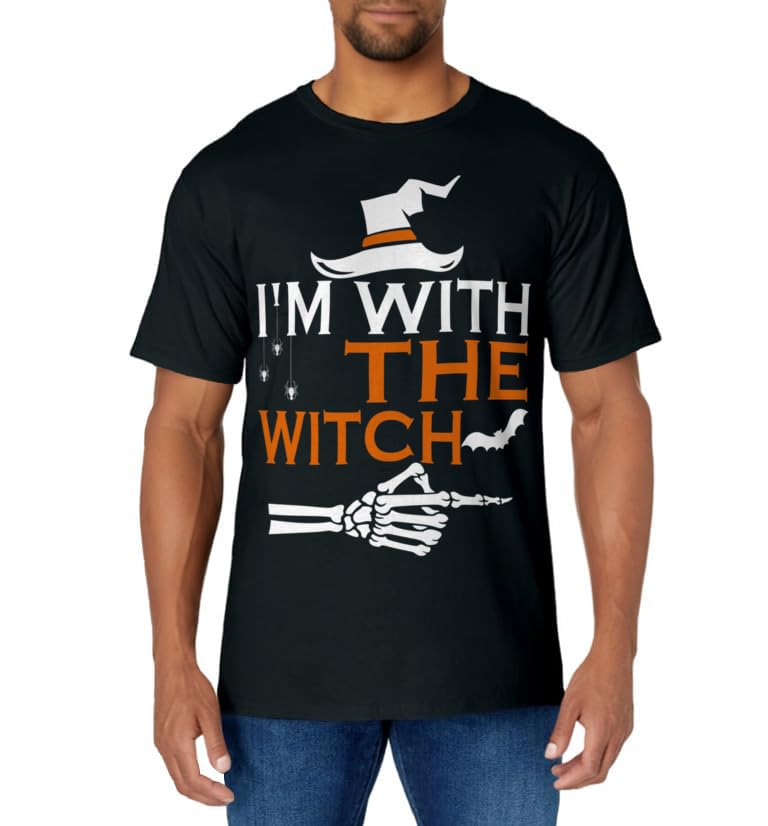 I'm With The Witch Halloween Couple for Men Funny T-Shirt