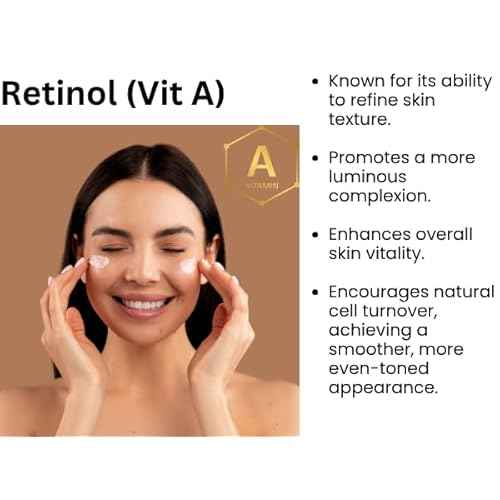 Retinol Cream for Face, with Hyaluronic Acid and Vitamin E, 50 ml (1.7 fl oz) - Pack of 1 - Reduce Appearance of Wrinkles, Fine Lines and Dark Spots - Korean Skincare